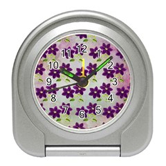 Purple Flower Travel Alarm Clock by HermanTelo