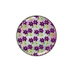 Purple Flower Hat Clip Ball Marker (4 Pack) by HermanTelo