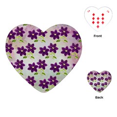 Purple Flower Playing Cards Single Design (heart) by HermanTelo