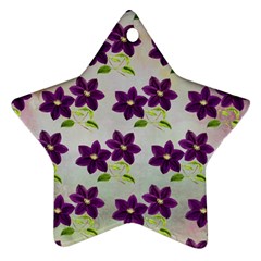 Purple Flower Star Ornament (two Sides)