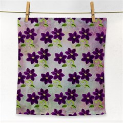 Purple Flower Face Towel