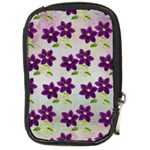 Purple Flower Compact Camera Leather Case Front