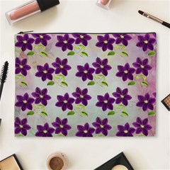 Purple Flower Cosmetic Bag (xl)