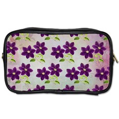 Purple Flower Toiletries Bag (two Sides)