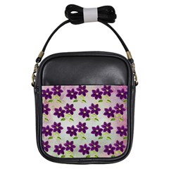 Purple Flower Girls Sling Bag by HermanTelo