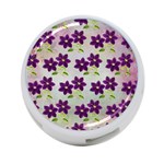 Purple Flower 4-Port USB Hub (One Side) Front