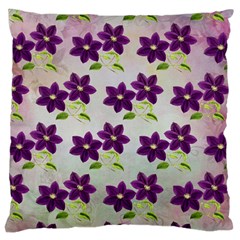 Purple Flower Large Cushion Case (two Sides)