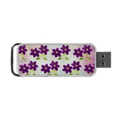 Purple Flower Portable Usb Flash (one Side)