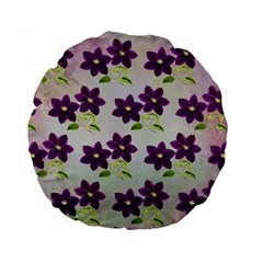 Purple Flower Standard 15  Premium Round Cushions