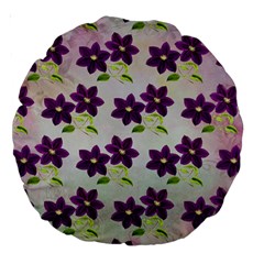 Purple Flower Large 18  Premium Round Cushions