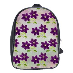 Purple Flower School Bag (xl)