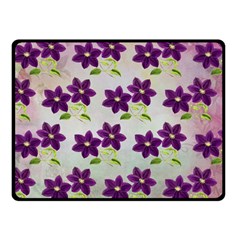 Purple Flower Double Sided Fleece Blanket (small) 