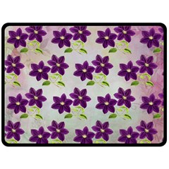 Purple Flower Double Sided Fleece Blanket (large) 