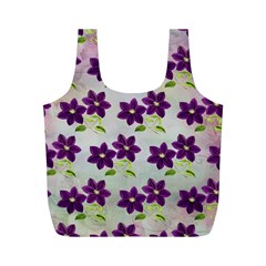 Purple Flower Full Print Recycle Bag (m)