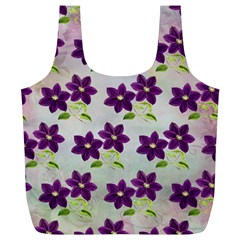 Purple Flower Full Print Recycle Bag (xl)