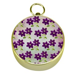 Purple Flower Gold Compasses by HermanTelo