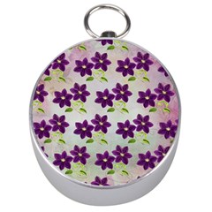 Purple Flower Silver Compasses