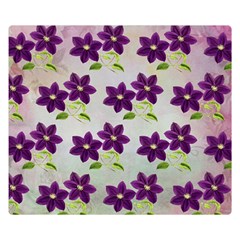 Purple Flower Double Sided Flano Blanket (small) 