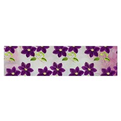 Purple Flower Satin Scarf (oblong)