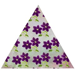 Purple Flower Wooden Puzzle Triangle