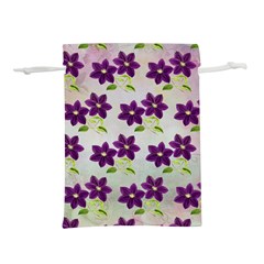 Purple Flower Lightweight Drawstring Pouch (l)