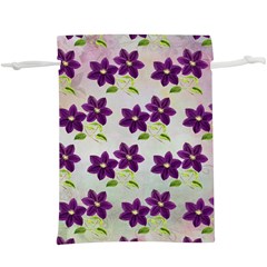 Purple Flower  Lightweight Drawstring Pouch (xl)