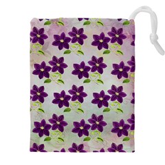 Purple Flower Drawstring Pouch (5xl)