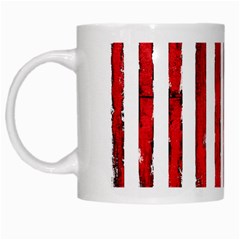 Red grunge stripes White Mugs