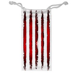 Red grunge stripes Jewelry Bag