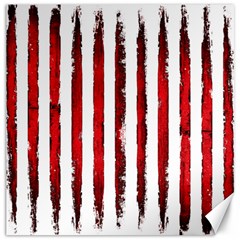 Red grunge stripes Canvas 12  x 12 