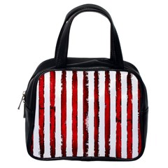 Red grunge stripes Classic Handbag (One Side)