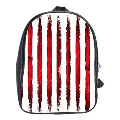 Red grunge stripes School Bag (Large)