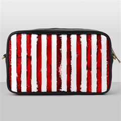 Red grunge stripes Toiletries Bag (One Side)