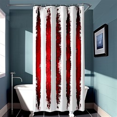 Red grunge stripes Shower Curtain 36  x 72  (Stall) 