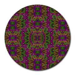 Peacock Lace In The Nature Round Mousepads by pepitasart