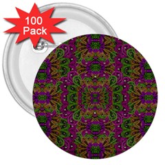 Peacock Lace In The Nature 3  Buttons (100 Pack)  by pepitasart