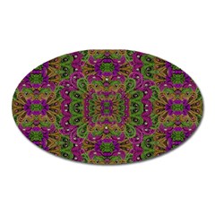 Peacock Lace In The Nature Oval Magnet by pepitasart