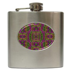 Peacock Lace In The Nature Hip Flask (6 Oz) by pepitasart