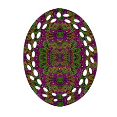 Peacock Lace In The Nature Ornament (oval Filigree) by pepitasart