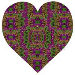 Peacock Lace In The Nature Wooden Puzzle Heart by pepitasart