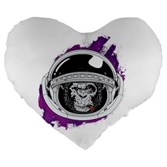 Space ape Large 19  Premium Flano Heart Shape Cushions