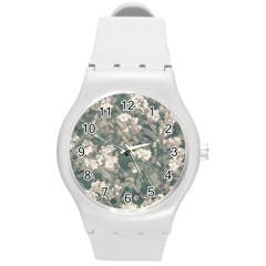 Beauty Floral Scene Photo Round Plastic Sport Watch (m) by dflcprintsclothing