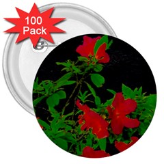 Dark Pop Art Floral Poster 3  Buttons (100 Pack)  by dflcprintsclothing