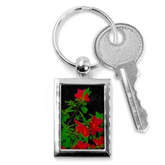 Dark Pop Art Floral Poster Key Chain (rectangle)