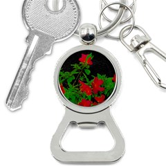 Dark Pop Art Floral Poster Bottle Opener Key Chain