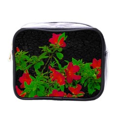 Dark Pop Art Floral Poster Mini Toiletries Bag (one Side) by dflcprintsclothing