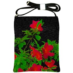 Dark Pop Art Floral Poster Shoulder Sling Bag