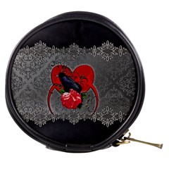 Wonderful Crow On A Heart Mini Makeup Bag by FantasyWorld7