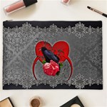 Wonderful Crow On A Heart Cosmetic Bag (XXL) Front