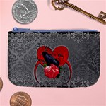 Wonderful Crow On A Heart Large Coin Purse Front